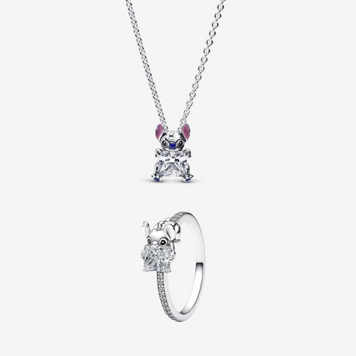 Set bijuterii Colier si Inel Stitch Cu Argint