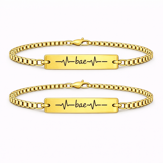 Set 2 Bratari Personalizate Bae cu Aur