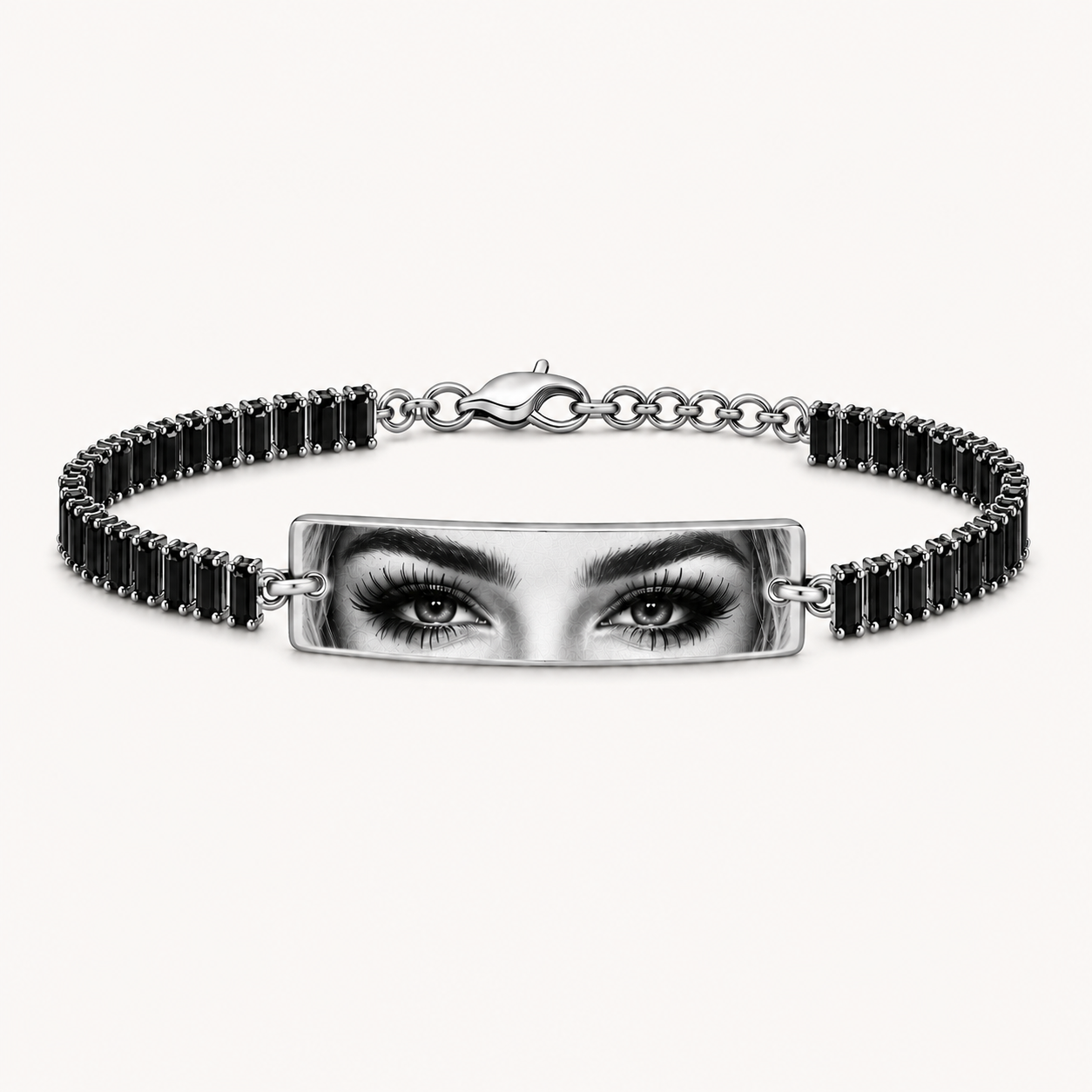 Bratara Personalizata Eyes Mystic Silver Black Cu Argint