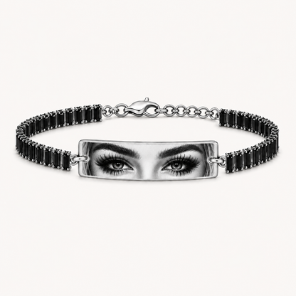 Bratara Personalizata Eyes Mystic Silver Black Cu Argint