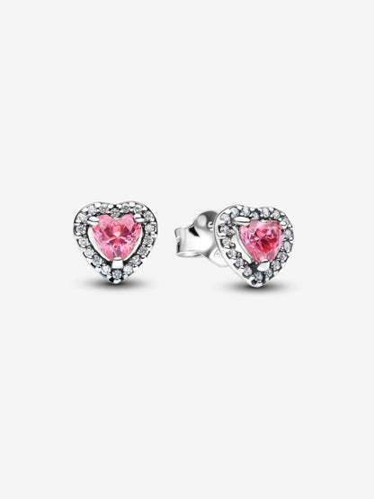Set de bijuterii Colier si Cercei Pink Heart cu Argint