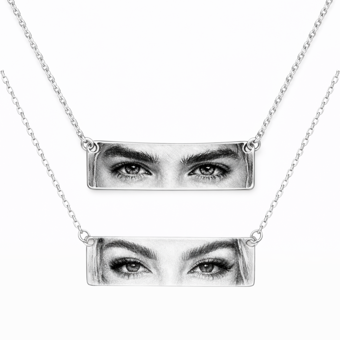 Set 2 Coliere Personalizate Eyes Silver cu Argint