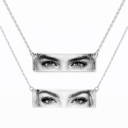Set 2 Coliere Personalizate Eyes Silver cu Argint
