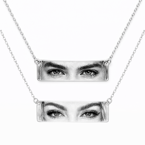 Set 2 Coliere Personalizate Eyes Silver cu Argint