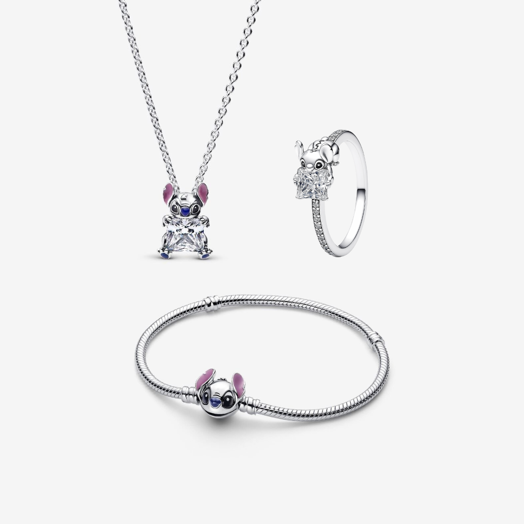 Set bijuterii Inel,Bratara si Colier Stitch Cu Argint