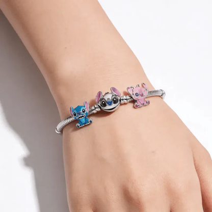 Bratara Stitch  si 2 Charm-uri Cu Argint