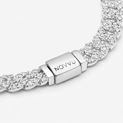 Set Colier+Bratara Cuban Pavé Cu Argint