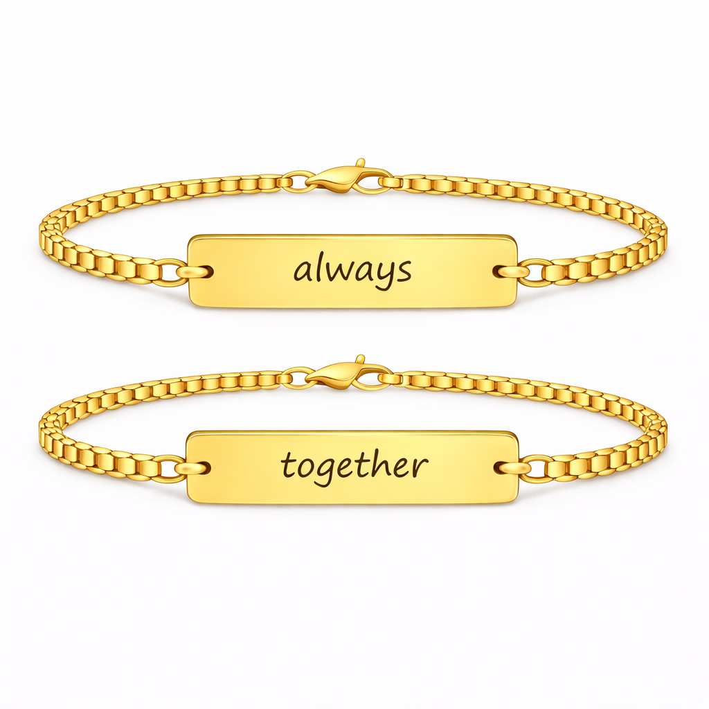 Set 2 Bratari Personalizate Always cu Aur