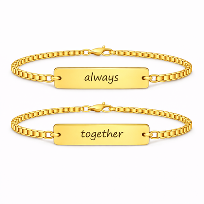 Set 2 Bratari Personalizate Always cu Aur