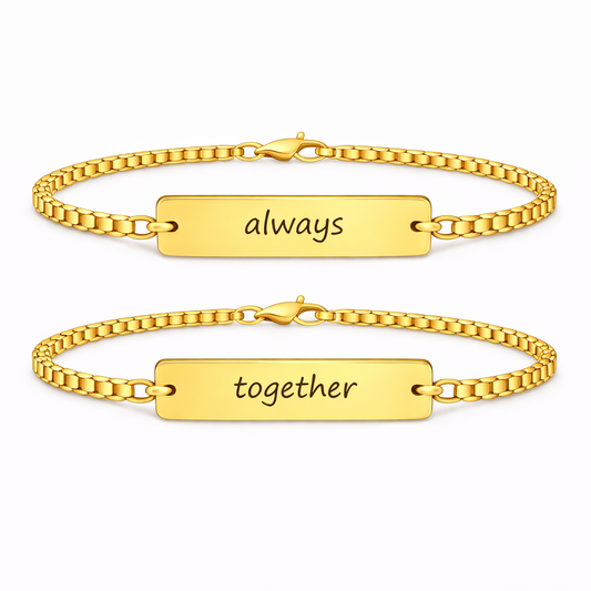 Set 2 Bratari Personalizate Always cu Aur