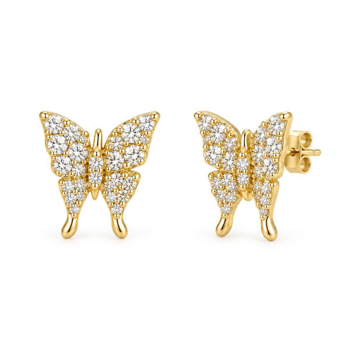 Cercei Fluture Placati cu Aur 18k
