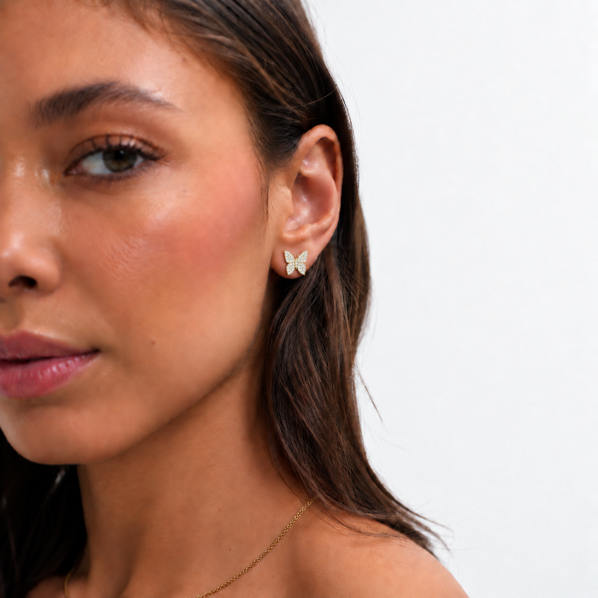 Cercei Fluture Placati cu Aur 18k
