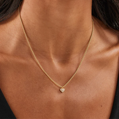 Colier Inima Placat Cu Aur 18k