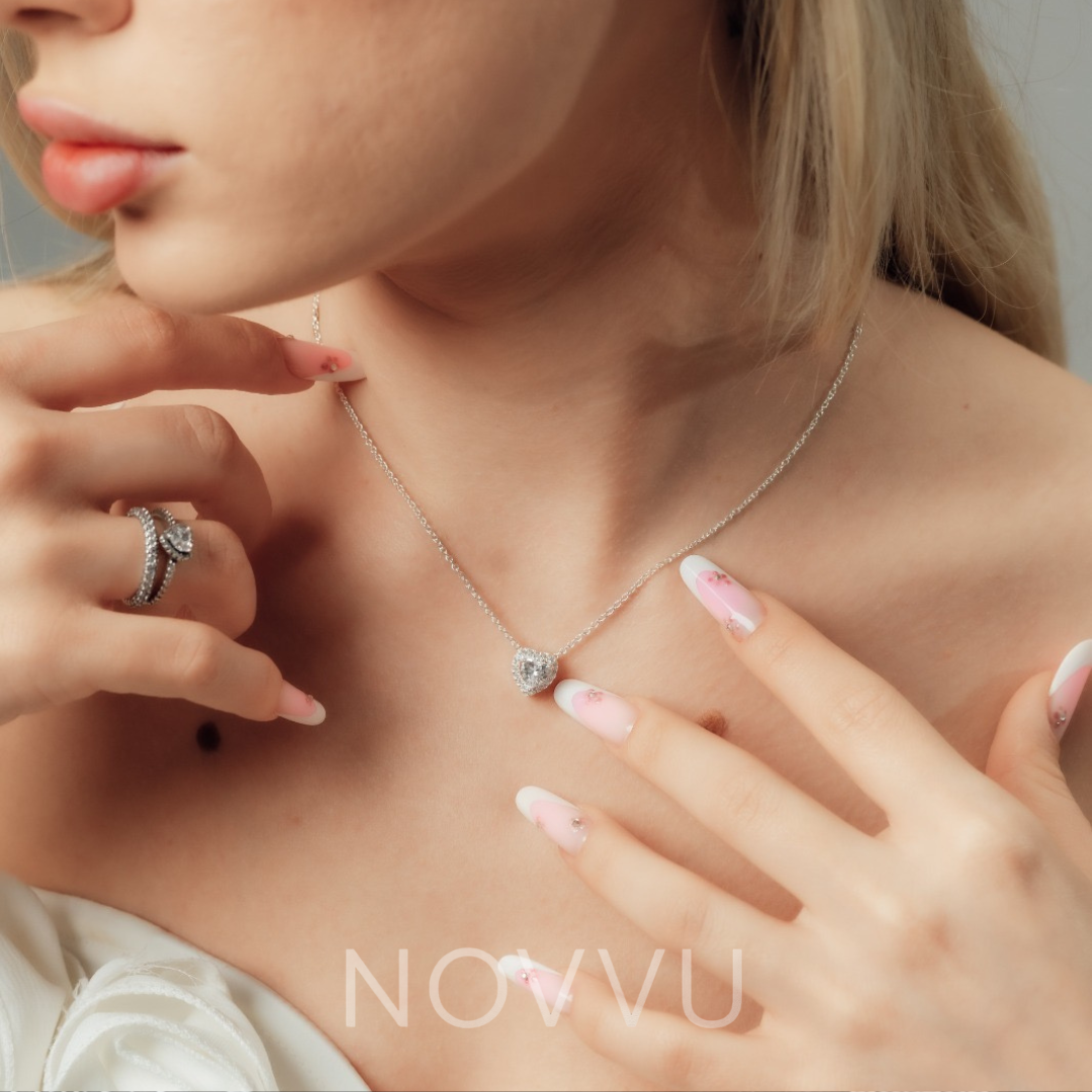 Colier White Heart Silver cu Argint