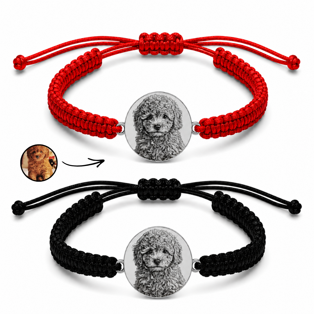 Set 2 Bratari cu Catel Personalizate cu Argint