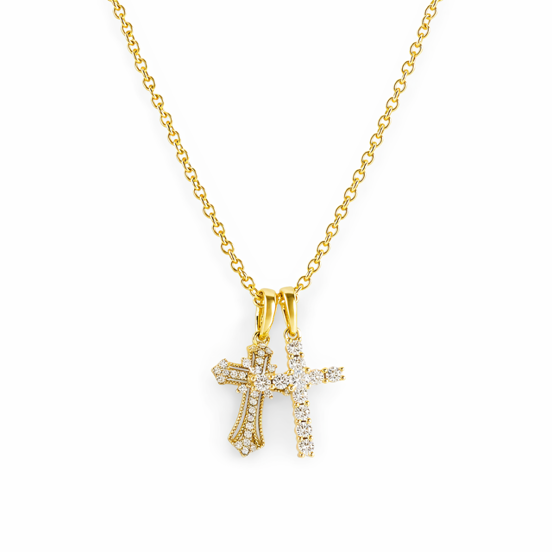 Colier Cruce Placat Cu Aur 18k