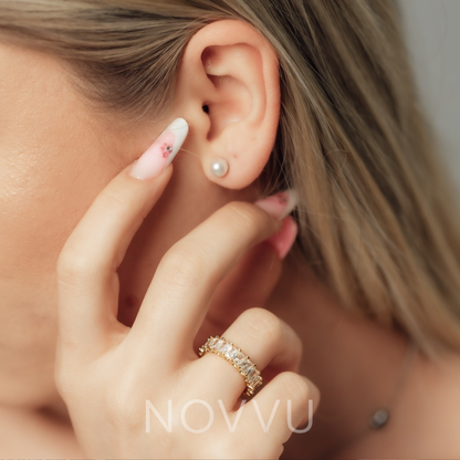 Inel Cristal Placat cu Aur 18k