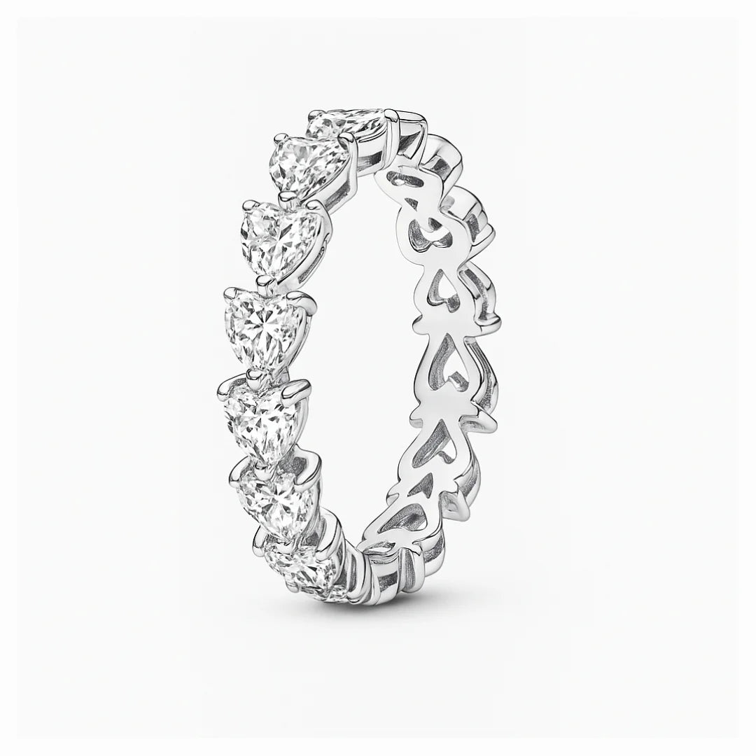 Inel Multi White Heart cu Argint