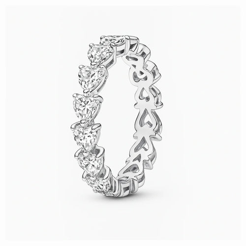 Inel Multi White Heart cu Argint