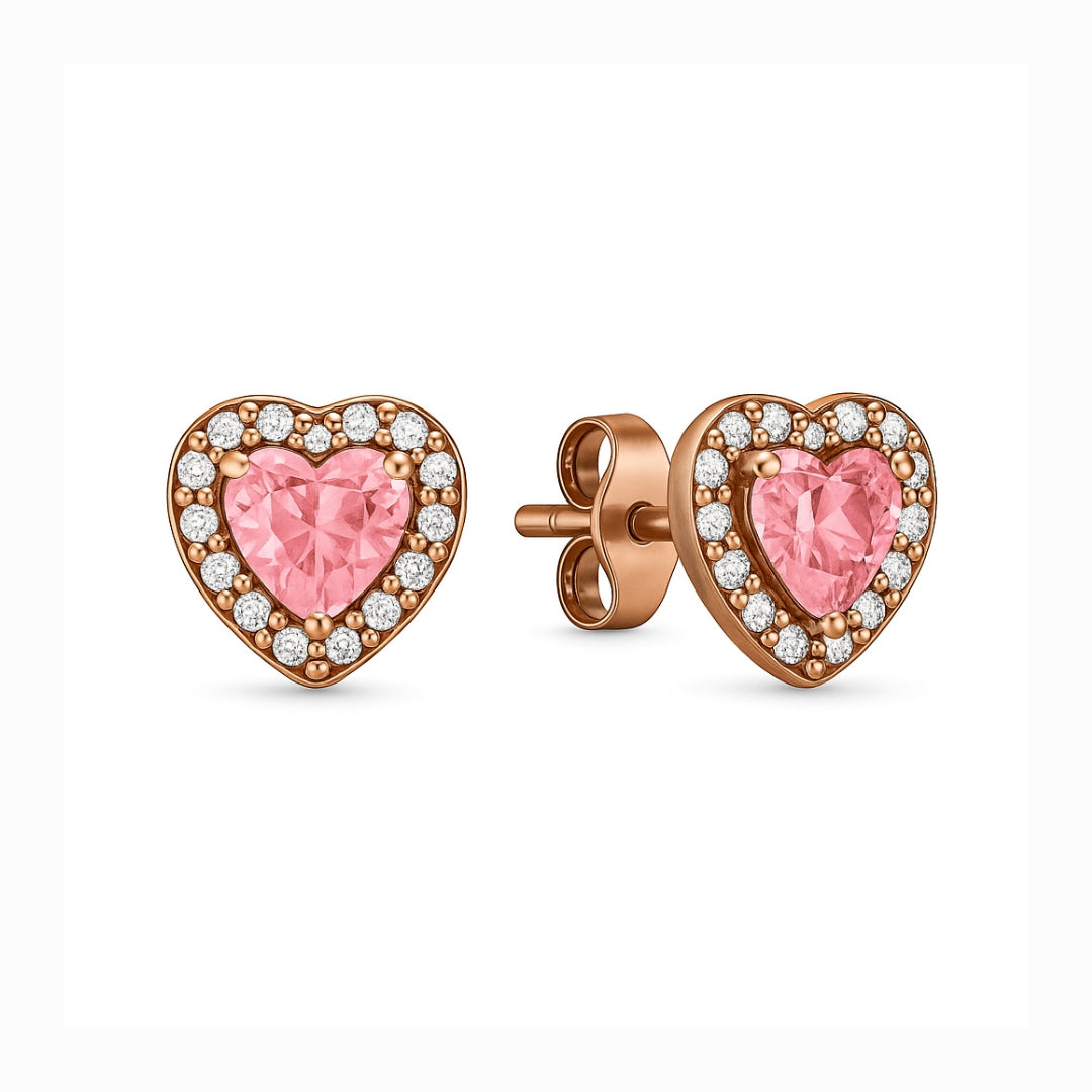 Set bijuterii Inel,Cercei si Colier Pink Heart