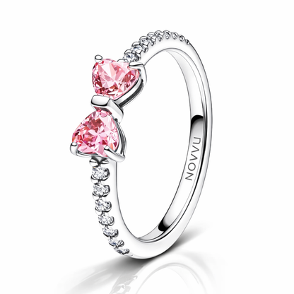 Inel Pink Bow cu Argint