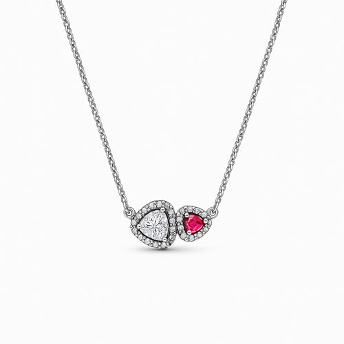 Colier Dublu Heart Silver cu Argint