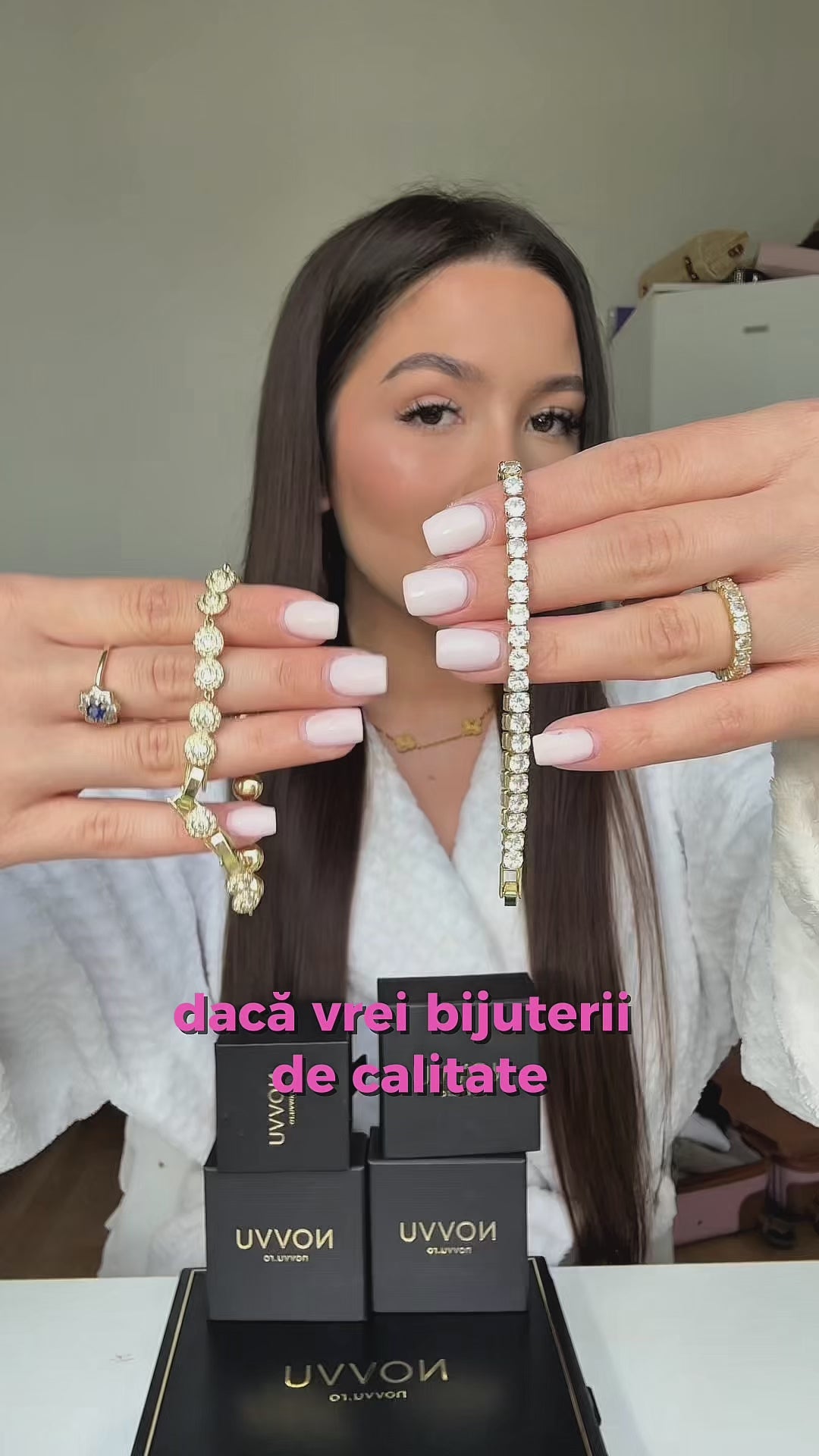 Set bijuterii Inel,Bratara si Colier Pink Bow - Novvu
