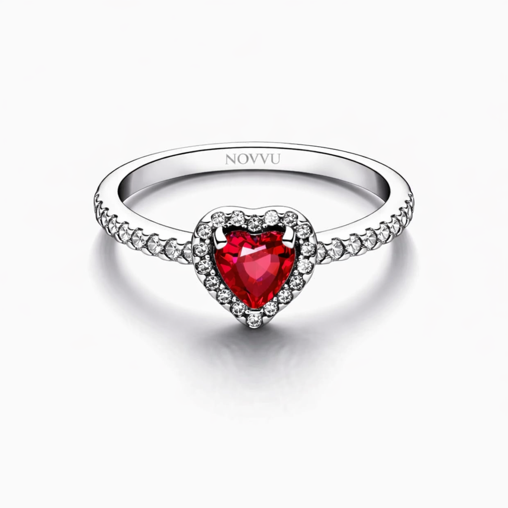 Inel Red Heart cu Argint