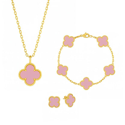 Set Bijuterii Colier,Bratara si Cercei Van Luxy Pink Gold