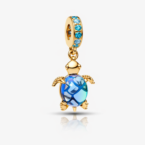 Talisman Pandantiv Broasca Albastra Gold Cu Argint
