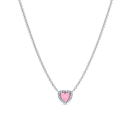 Colier Pink Heart Silver cu Argint