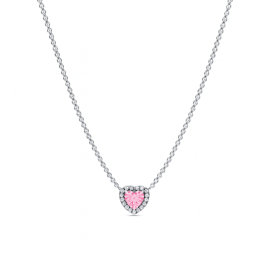 Colier Pink Heart Silver cu Argint