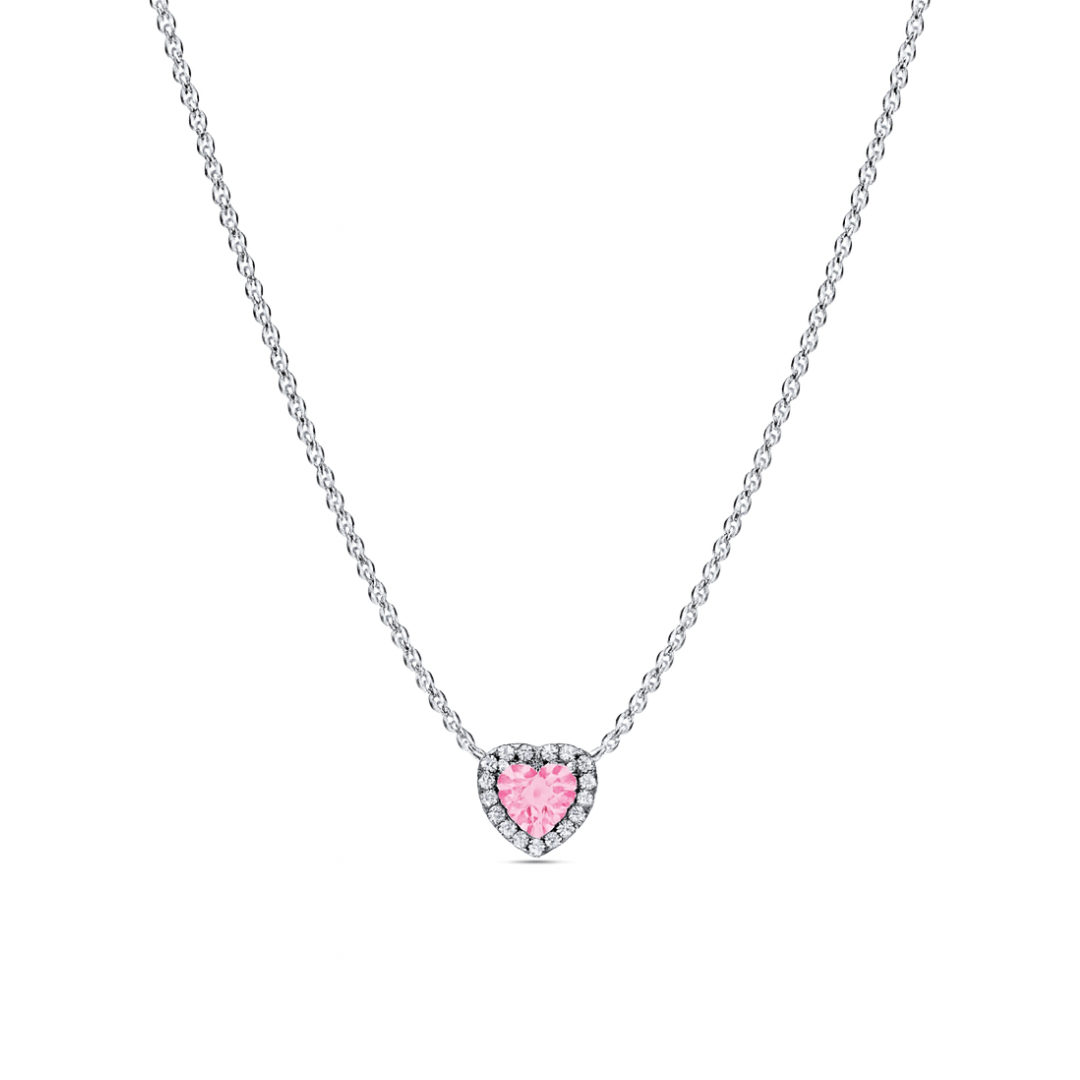 Set bijuterii Inel,Colier si Bratara Pink Heart Cu Argint