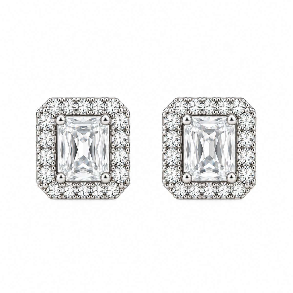 Cercei White Cristal Silver Cu Argint