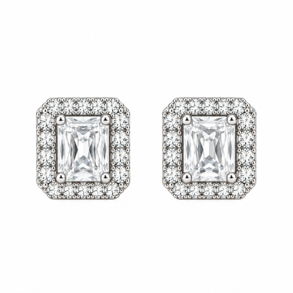 Cercei White Cristal Silver Cu Argint