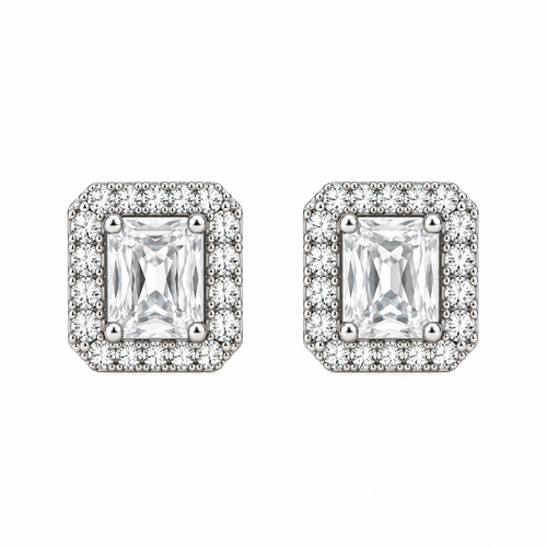 Cercei White Cristal Silver Cu Argint
