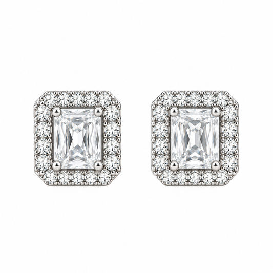 Cercei White Cristal Silver Cu Argint