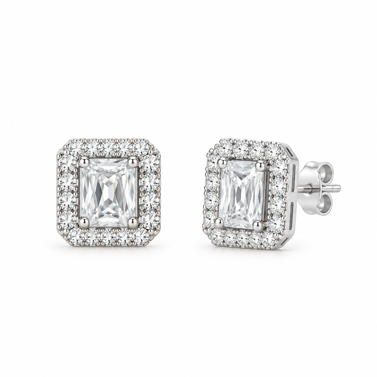Cercei White Cristal Silver Cu Argint