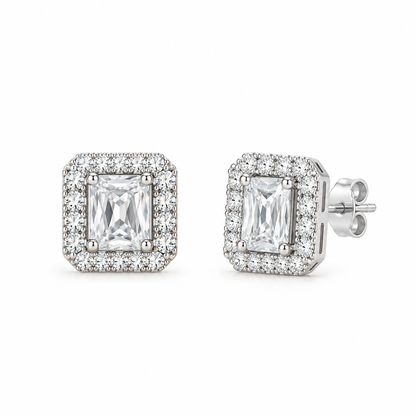Cercei White Cristal Silver Cu Argint