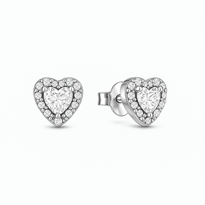 Set bijuterii Inel,Cercei,Bratara si Colier White Heart Cu Argint