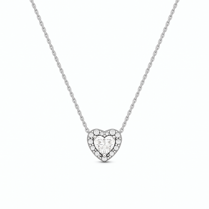 Set bijuterii Inel,Cercei si Colier White Heart cu Argint