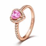 Inel Pink Heart Rose