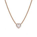 Colier White Heart Rose