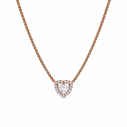 Colier White Heart Rose