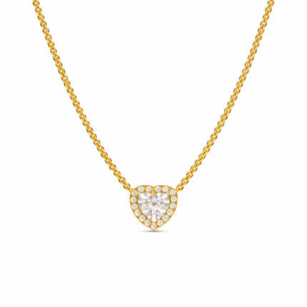 Colier White Heart Gold