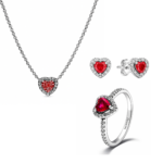 Set bijuterii Inel,Cercei si Colier Red Heart