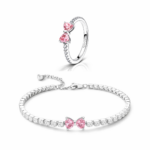 Set bijuterii Inel si Bratara Pink Bow