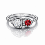 Inel Dublu Heart Silver