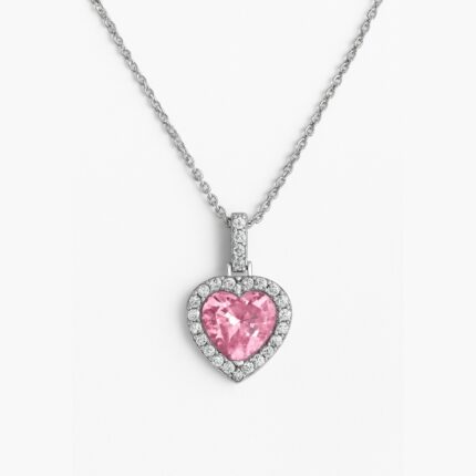 Colier Big Heart Pink