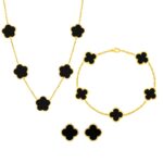 Set Bijuterii Colier,Bratara si Cercei Van Luxy Green Gold